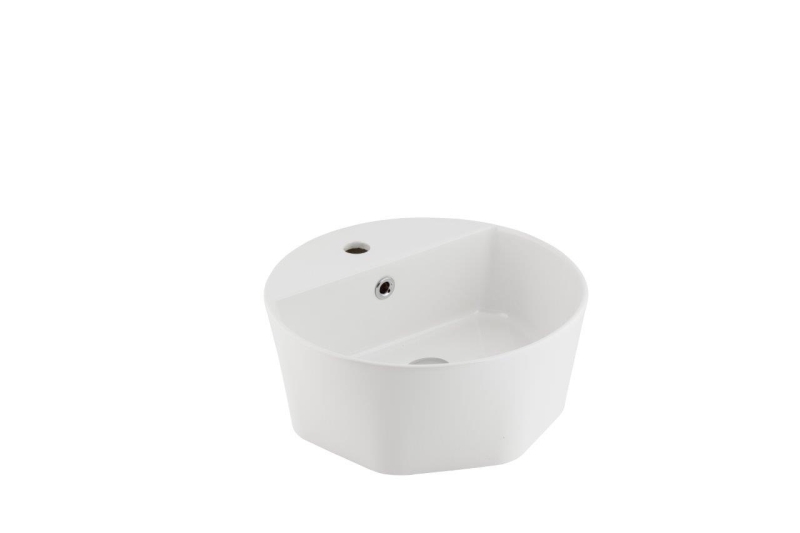 Stella Tezgahüstü Yuvarlak Batarya Delikli Lavabo (42cm)
