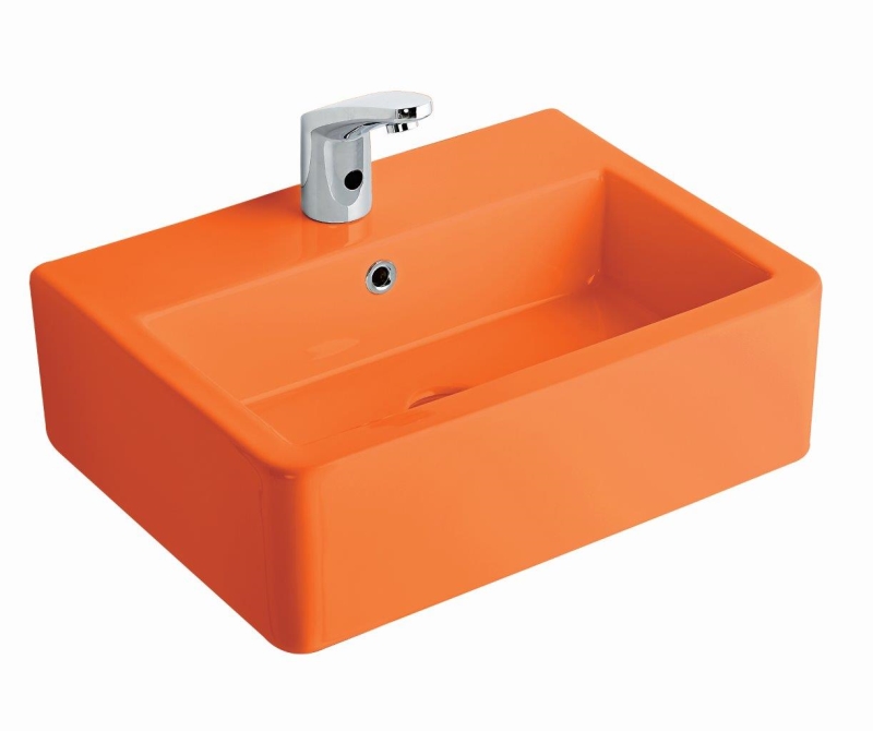 Aqua Tezgah üstü Dikdörtgen Lavabo Turuncu 56cm